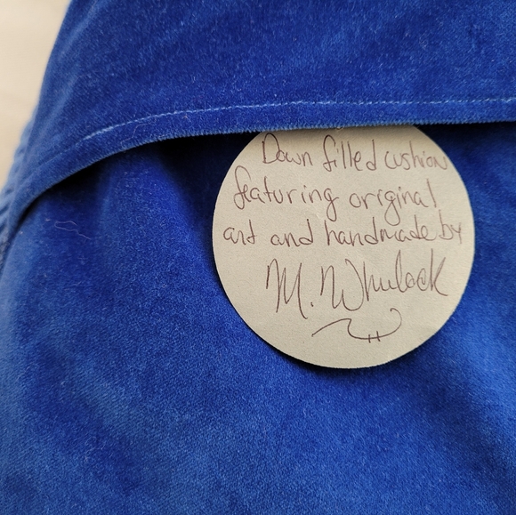 🌞🎁Original Art Velvet & Silk Custom Pillow Cover. Kaleidoscope of Birds - Picture 4 of 7